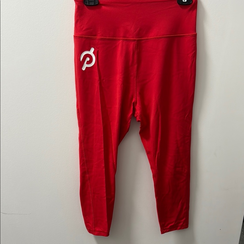 Peloton Red Capri Leggings Vibrant Athletic Bottoms
